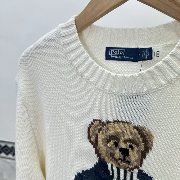 Polo by Ralph Lauren Cream BearCrewneck Sweater - Picture 4 of 6